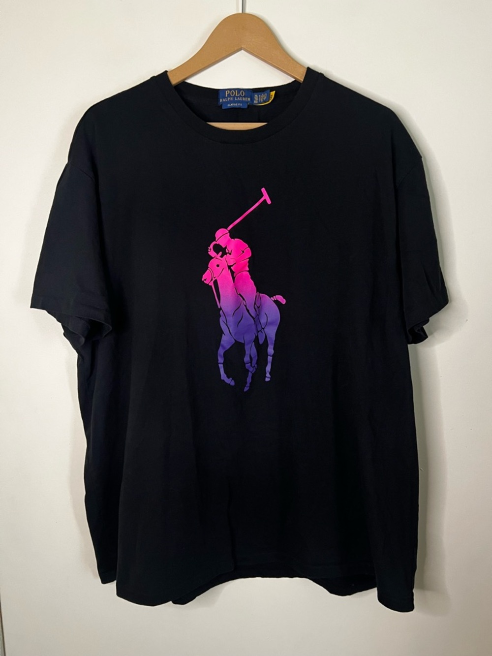 Polo Ralph Lauren Big Pony Ombre Black T Shirt Classic Fit XL
